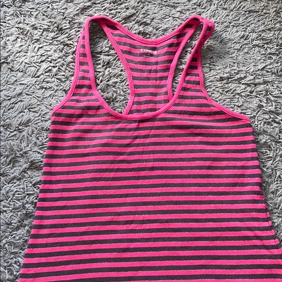 Express Racerback Tank Striped Dress - Picture 2 of 6